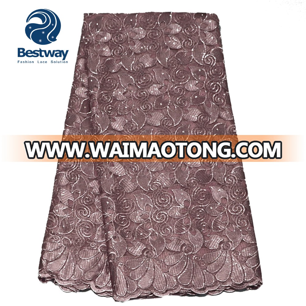 2018 hottest Onion lace fabric embroidered fabric material for women dresses FL2226